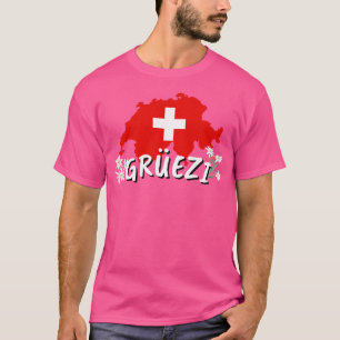 Hallo in Schweiz Land Schweizer Flagge T-Shirt