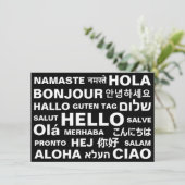 Hallo in verschiedenen Sprachen Schwarz moderne lu (Stehend Vorderseite)