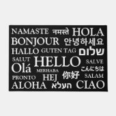 Hallo in verschiedenen Sprachen Schwarz-weiß elega Fußmatte (Vorderseite)