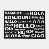 Hallo in verschiedenen Sprachen Schwarz-weiß moder Fußmatte (Vorderseite)