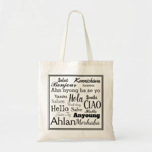 Hallo in verschiedenen Sprachen Tote Tasche