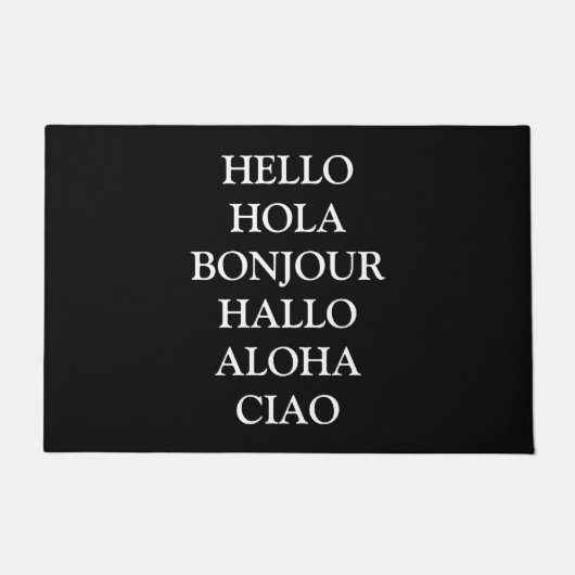 Hallo in vielen Sprachen benutzerdefinierten Text Fußmatte (Vorderseite)