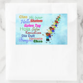 Hallo in vielen Sprachen Rechteckiger Aufkleber (Tasche)