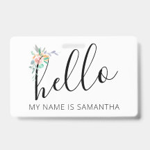 Hallo Individuelle Name Floral Edge
