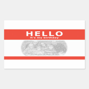hallo, ist es mein Geburtstag! Nametag Rechteckiger Aufkleber