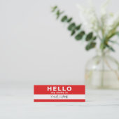 hallo ist mein Name: 2 mit Seiten versehen: rot Mini Visitenkarte (Stehend Vorderseite)