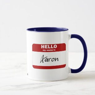 Hallo ist mein Name Aaron (rot) Tasse