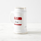 Hallo ist mein Name Anna (rot) Bierglas (Vorderseite Links)