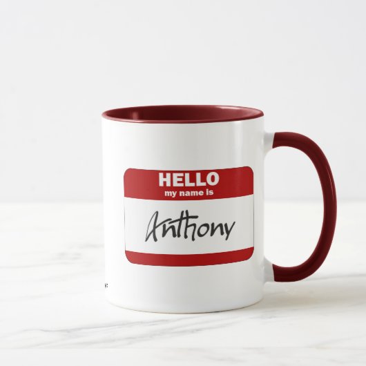 Hallo ist mein Name Anthony (rot) Tasse (Rechts)