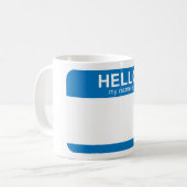 Hallo ist mein Name - Blau Kaffeetasse (Vorderseite Links)