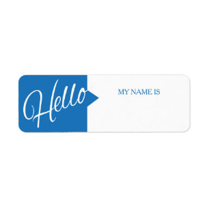 Hallo ist mein Name blaue weiße Aufkleber