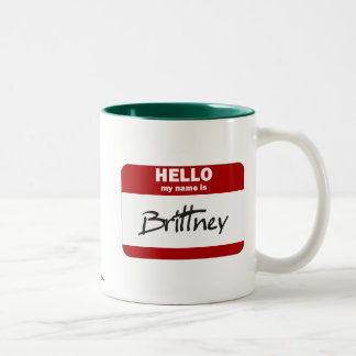 Hallo ist mein Name Brittney (rot) Zweifarbige Tasse