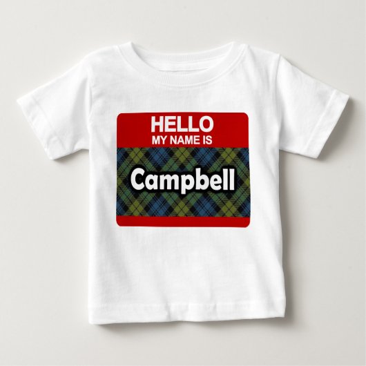 Hallo ist mein Name CampbellScottishTartan Baby T-shirt (Vorderseite)