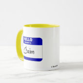 Hallo ist mein Name Chaim (blau) Tasse (Vorderseite Links)
