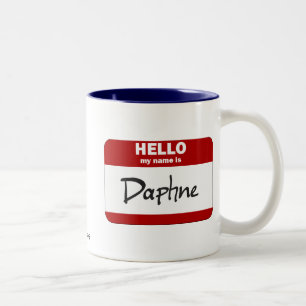 Hallo ist mein Name Daphne (rot) Zweifarbige Tasse