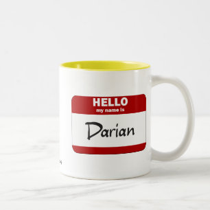 Hallo ist mein Name Darian (rot) Zweifarbige Tasse
