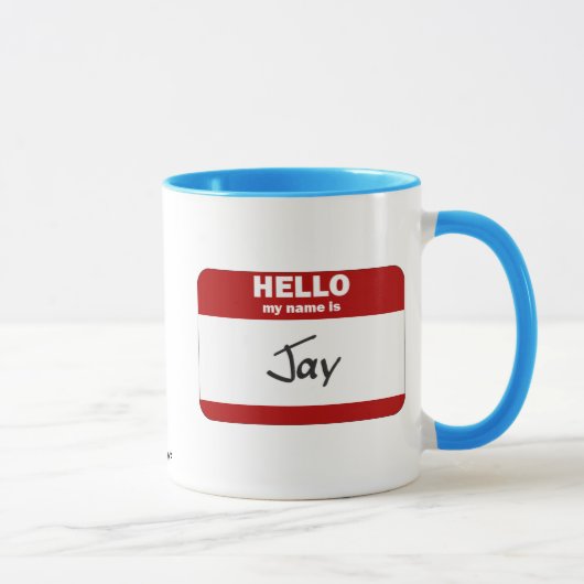 Hallo ist mein Name das Jay (rot) Tasse (Rechts)
