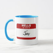 Hallo ist mein Name das Jay (rot) Tasse (Links)