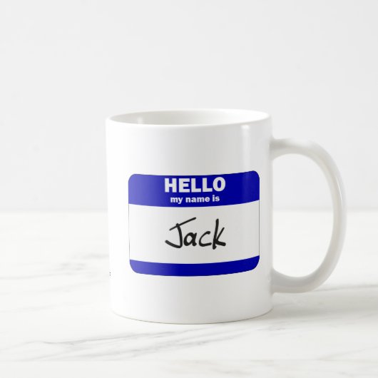 Hallo ist mein Name der Jack (blau) Kaffeetasse (Rechts)