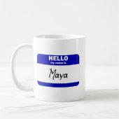 Hallo ist mein Name der Maya (blau) Kaffeetasse (Links)