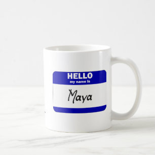 Hallo ist mein Name der Maya (blau) Kaffeetasse