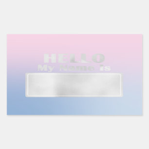 Hallo ist mein Name die Umbau-Sitzungs-Familie, Rechteckiger Aufkleber