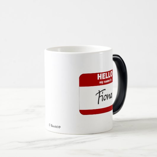 Hallo ist mein Name Fiona (rot) Verwandlungstasse (VorderseiteRechts)