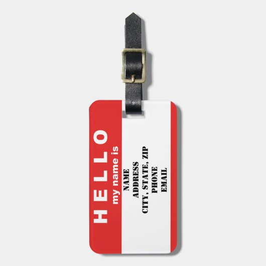 Hallo ist mein Name… Gepäckanhänger (Vorderseite vertikal)