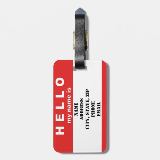 Hallo ist mein Name… Gepäckanhänger (Rückseite vertikal)