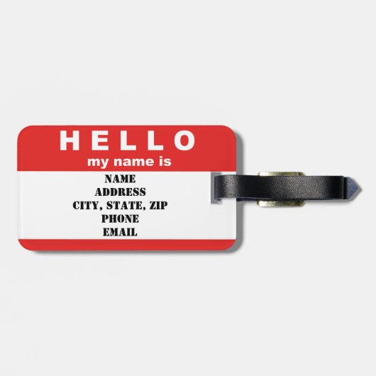 Hallo ist mein Name… Gepäckanhänger (Rückseite horizontal)