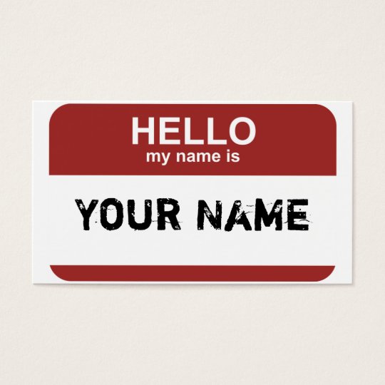 Hallo ist mein Name, Ihr Name Visitenkarte