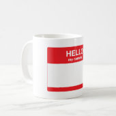Hallo, ist mein Name (Ihr Text) Kaffeetasse (Vorderseite Links)