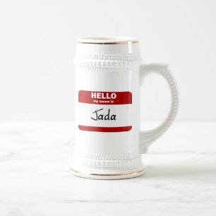 Hallo ist mein Name Jada (rot) Bierglas