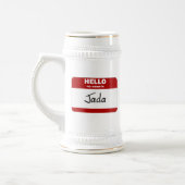 Hallo ist mein Name Jada (rot) Bierglas (Links)