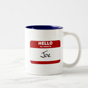 Hallo ist mein Name Joe (rot) Zweifarbige Tasse