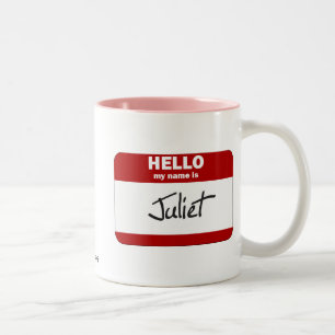 Hallo ist mein Name Juliet (rot) Zweifarbige Tasse