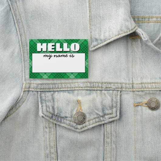 "Hallo ist mein Name…" Kariert Namensschild (Beispiel)