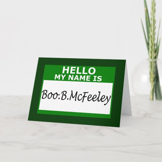 Hallo ist mein Name Karte (Vorderseite)