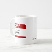 Hallo ist mein Name Kate (rot) Kaffeetasse (Vorderseite Links)