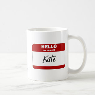 Hallo ist mein Name Kate (rot) Kaffeetasse