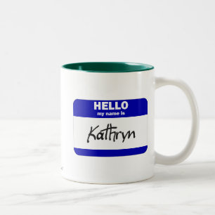 Hallo ist mein Name Kathryn (blau) Zweifarbige Tasse