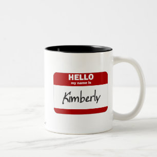 Hallo ist mein Name Kimberly (rot) Zweifarbige Tasse