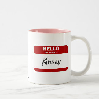Hallo ist mein Name Kinsey (rot) Zweifarbige Tasse