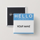 Hallo ist mein Name Knopf Button (Vorne & Hinten)