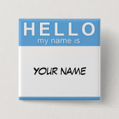 Hallo ist mein Name Knopf Button (Vorderseite)