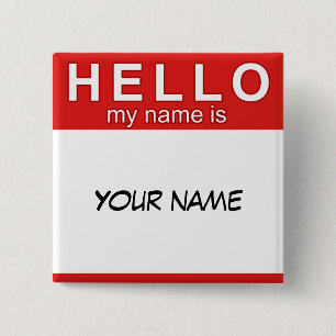 Hallo ist mein Name Knopf Button