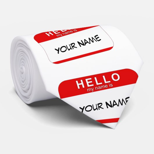 Hallo ist mein Name Krawatte (Gerollt)