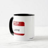 Hallo ist mein Name Lana (rot) Tasse (Vorderseite Links)