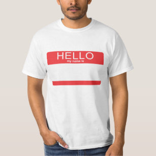 Hallo ist mein Name leere Schablone T-Shirt
