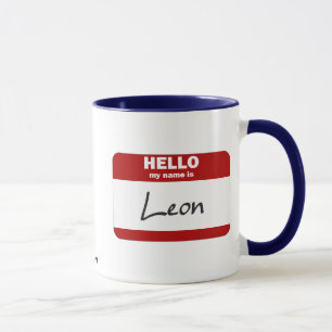 Hallo ist mein Name Leon (rot) Tasse